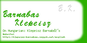 barnabas klepeisz business card